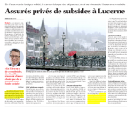 12 janvier 2017 - Après une baisse de la fiscalité des entreprises, les caisses du canton de Lucerne sont vides (Le Courrier)