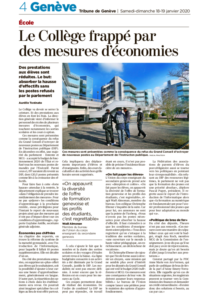 Économie  Tribune de Genève
